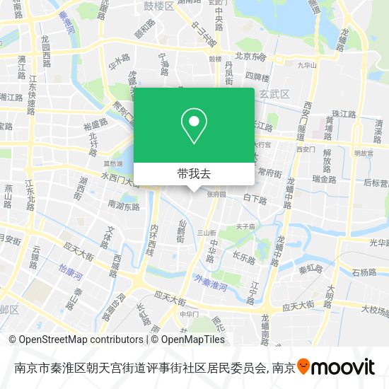 南京市秦淮区朝天宫街道评事街社区居民委员会地图