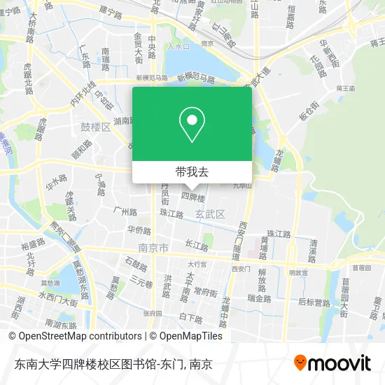 东南大学四牌楼校区图书馆-东门地图