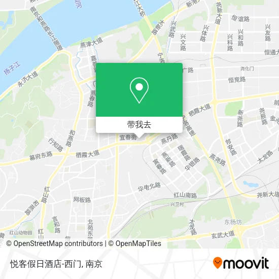 悦客假日酒店-西门地图