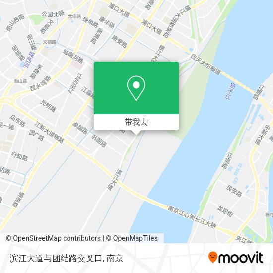 滨江大道与团结路交叉口地图
