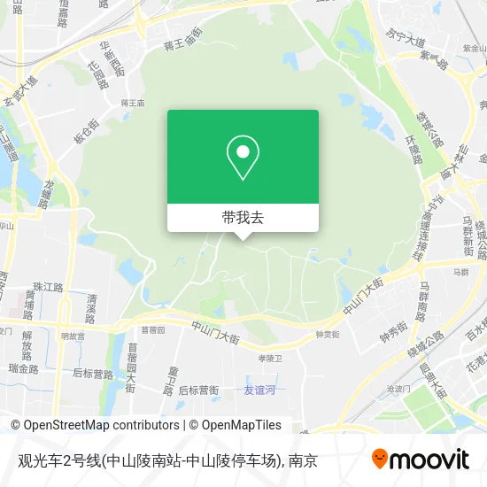 观光车2号线(中山陵南站-中山陵停车场)地图