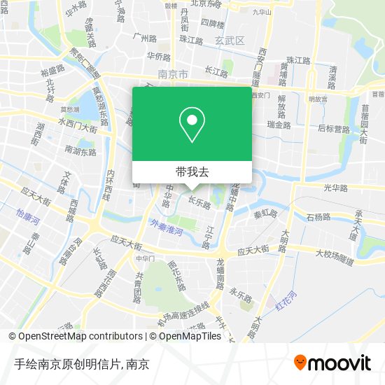 手绘南京原创明信片地图