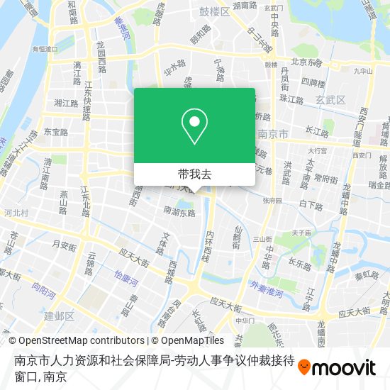 南京市人力资源和社会保障局-劳动人事争议仲裁接待窗口地图