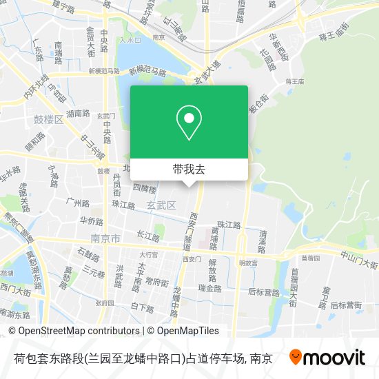 荷包套东路段(兰园至龙蟠中路口)占道停车场地图