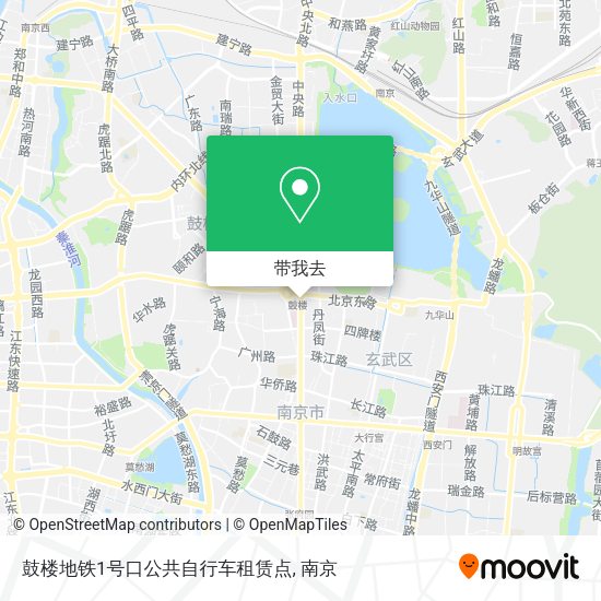 鼓楼地铁1号口公共自行车租赁点地图