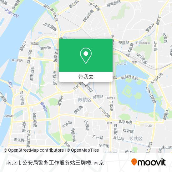 南京市公安局警务工作服务站三牌楼地图