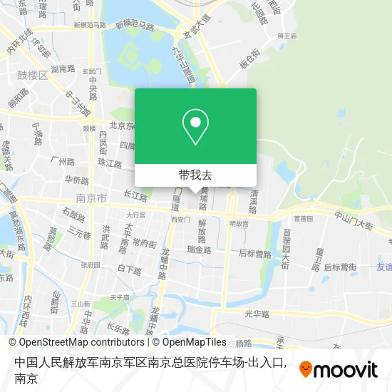 中国人民解放军南京军区南京总医院停车场-出入口地图
