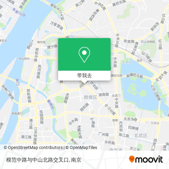 模范中路与中山北路交叉口地图
