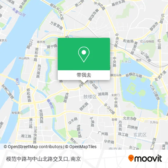 模范中路与中山北路交叉口地图