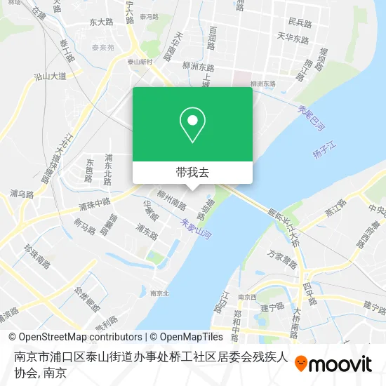 南京市浦口区泰山街道办事处桥工社区居委会残疾人协会地图