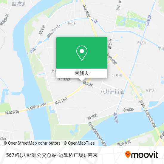 567路(八卦洲公交总站-迈皋桥广场)地图