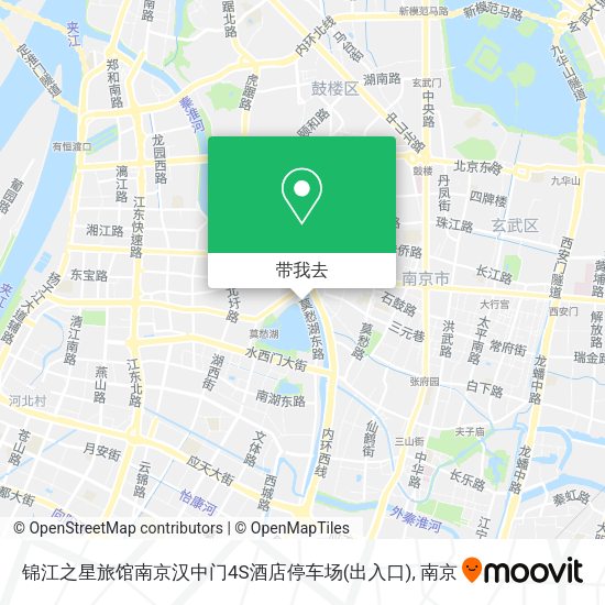 锦江之星旅馆南京汉中门4S酒店停车场(出入口)地图