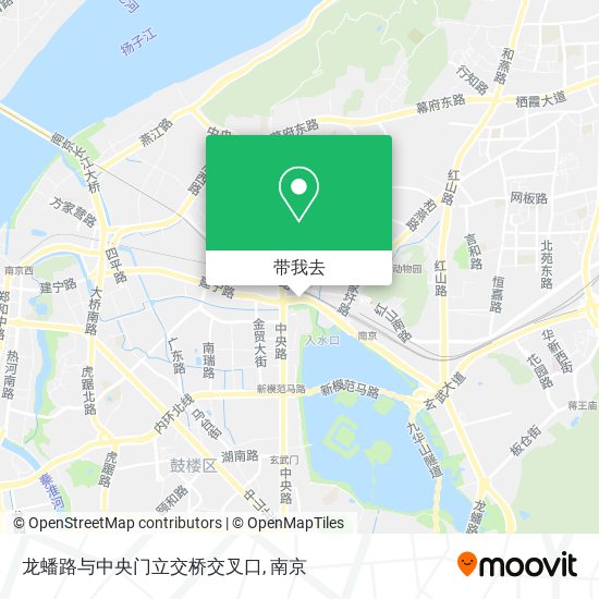 龙蟠路与中央门立交桥交叉口地图