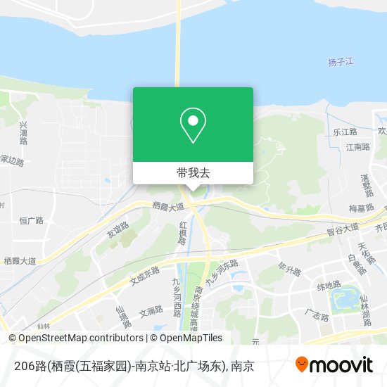 206路(栖霞(五福家园)-南京站·北广场东)地图