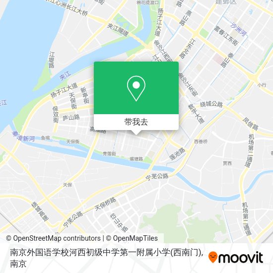 南京外国语学校河西初级中学第一附属小学(西南门)地图