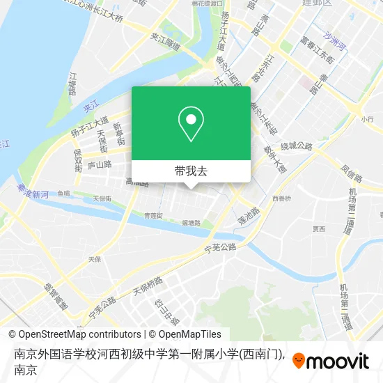 南京外国语学校河西初级中学第一附属小学(西南门)地图