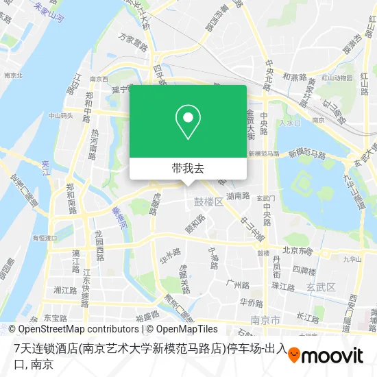 7天连锁酒店(南京艺术大学新模范马路店)停车场-出入口地图