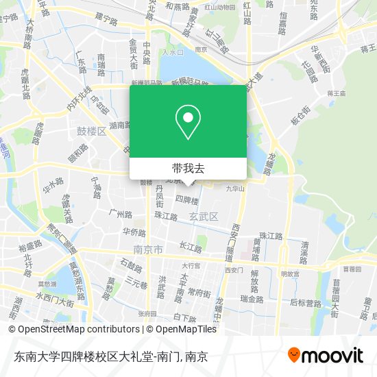 东南大学四牌楼校区大礼堂-南门地图