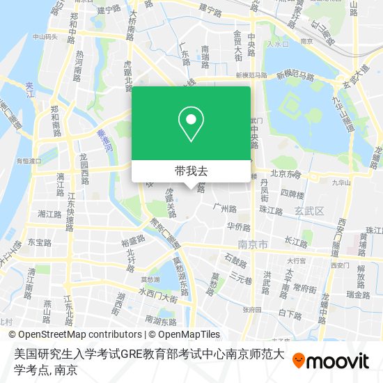 美国研究生入学考试GRE教育部考试中心南京师范大学考点地图