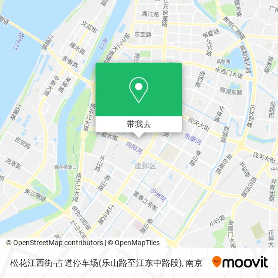 松花江西街-占道停车场(乐山路至江东中路段)地图