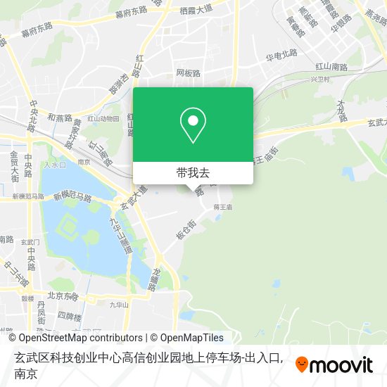 玄武区科技创业中心高信创业园地上停车场-出入口地图