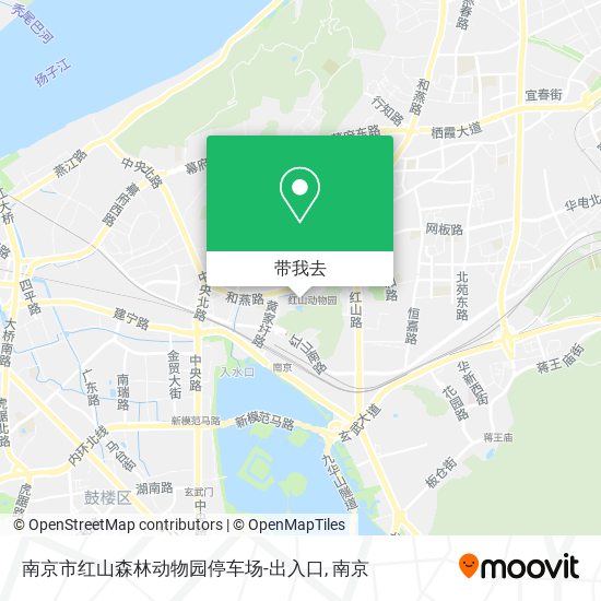 南京市红山森林动物园停车场-出入口地图
