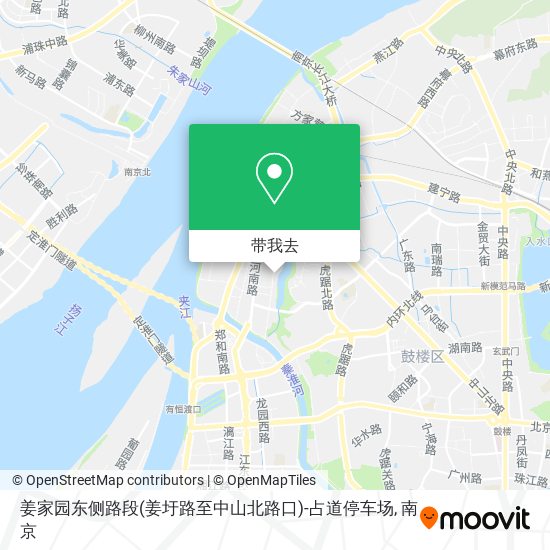 姜家园东侧路段(姜圩路至中山北路口)-占道停车场地图