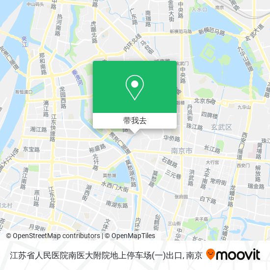 江苏省人民医院南医大附院地上停车场(一)出口地图