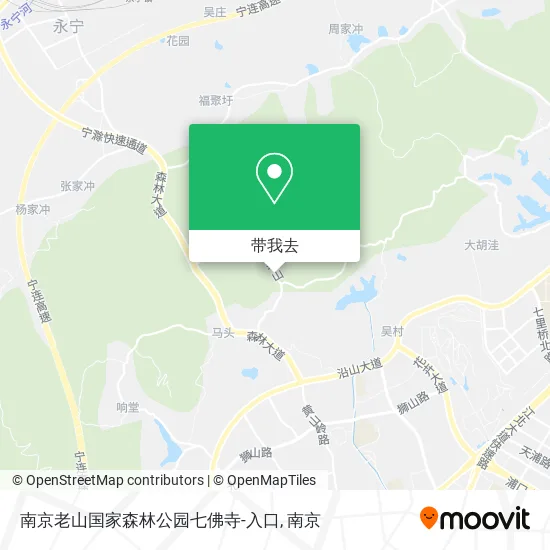 南京老山国家森林公园七佛寺-入口地图