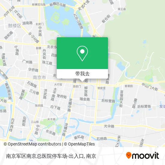 南京军区南京总医院停车场-出入口地图