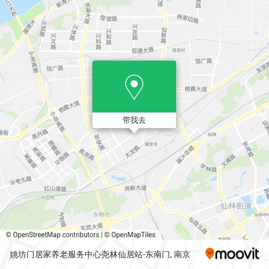 姚坊门居家养老服务中心尧林仙居站-东南门地图