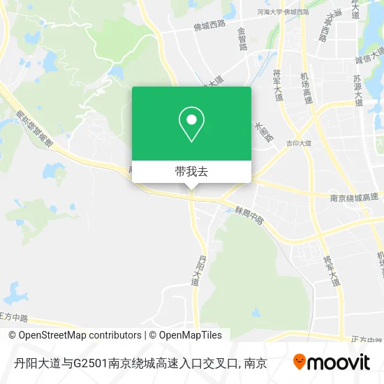 丹阳大道与G2501南京绕城高速入口交叉口地图