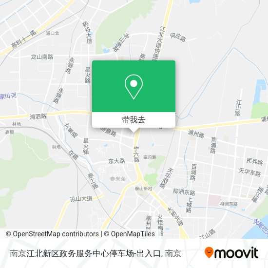 南京江北新区政务服务中心停车场-出入口地图