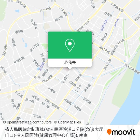 省人民医院定制班线(省人民医院浦口分院(急诊大厅门口)-省人民医院(健康管理中心广场))地图