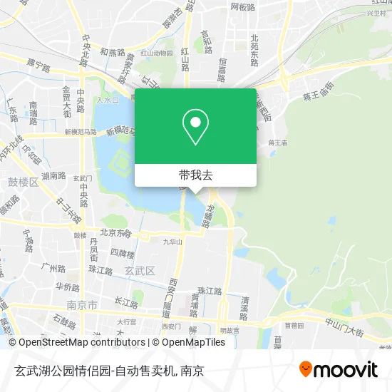 玄武湖公园情侣园-自动售卖机地图