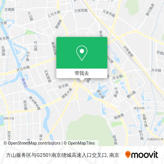 方山服务区与G2501南京绕城高速入口交叉口地图