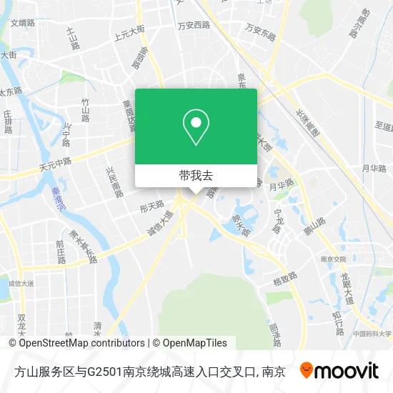 方山服务区与G2501南京绕城高速入口交叉口地图