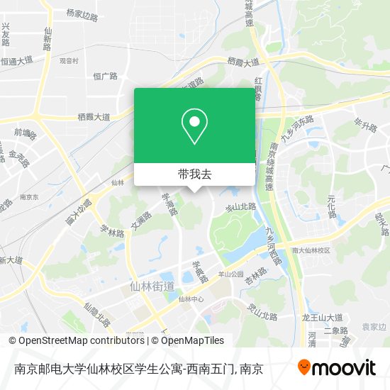南京邮电大学仙林校区学生公寓-西南五门地图