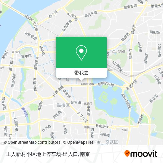 工人新村小区地上停车场-出入口地图
