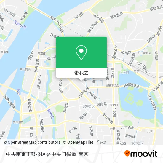 中央南京市鼓楼区委中央门街道地图