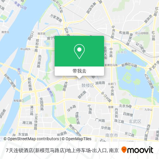 7天连锁酒店(新模范马路店)地上停车场-出入口地图