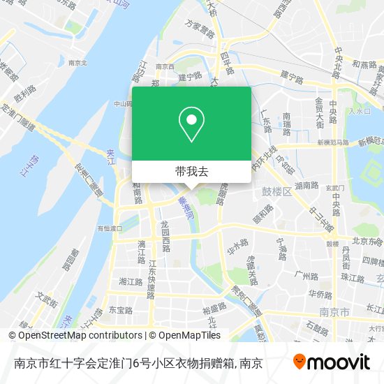 南京市红十字会定淮门6号小区衣物捐赠箱地图