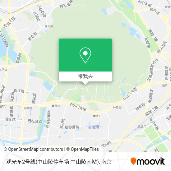 观光车2号线(中山陵停车场-中山陵南站)地图