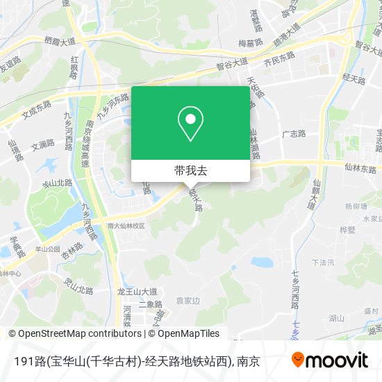 191路(宝华山(千华古村)-经天路地铁站西)地图