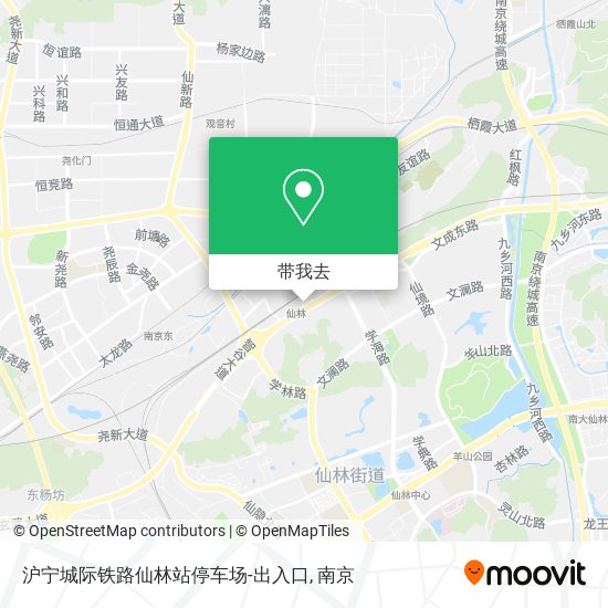 沪宁城际铁路仙林站停车场-出入口地图