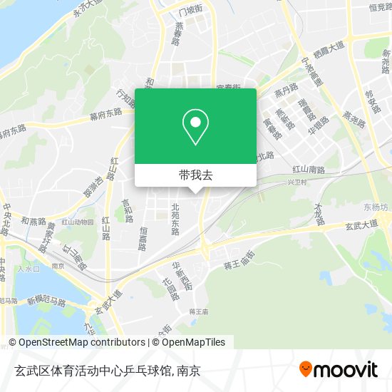 玄武区体育活动中心乒乓球馆地图