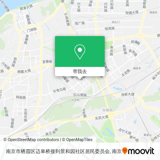 南京市栖霞区迈皋桥接到景和园社区居民委员会地图