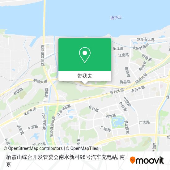 栖霞山综合开发管委会南水新村98号汽车充电站地图