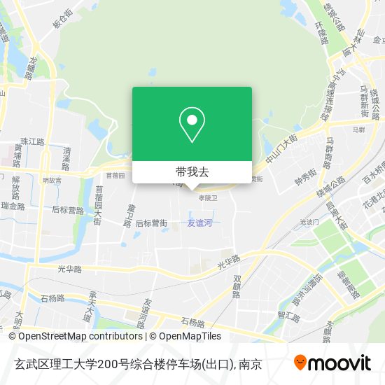 玄武区理工大学200号综合楼停车场(出口)地图