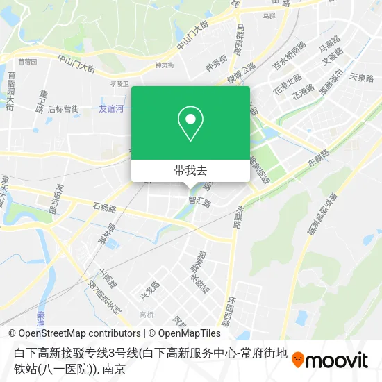 白下高新接驳专线3号线(白下高新服务中心-常府街地铁站(八一医院))地图
